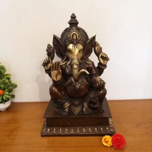 Buy Brass Ganesha with Brown Antique Idol- 18″ Antique Showroom Trichy