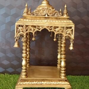 Buy Brass Handcrafted Temple with Bell Idol (POOJA MANDIR)- 21″ Antique Showroom Trichy