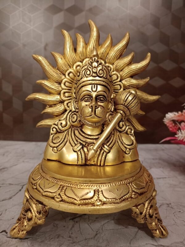 Buy Brass Hanuman Face on Base 9″ Antique Showroom Trichy