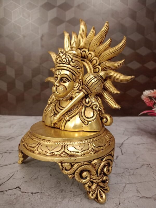 Buy Brass Hanuman Face on Base 9″ Antique Showroom Trichy - Image 2