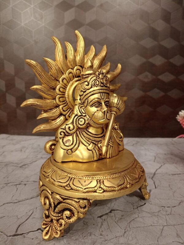 Buy Brass Hanuman Face on Base 9″ Antique Showroom Trichy - Image 3