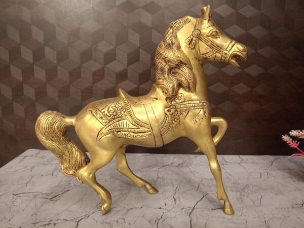 Buy Brass Horse Idol For Gift , Home Decor 13.5″ Antique Showroom Trichy - Image 4