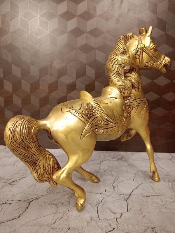 Buy Brass Horse Idol For Gift , Home Decor 13.5″ Antique Showroom Trichy - Image 5