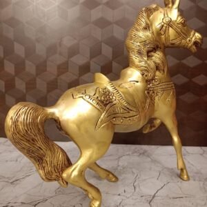 Buy Brass Horse Idol For Gift , Home Decor 13.5″ Antique Showroom Trichy