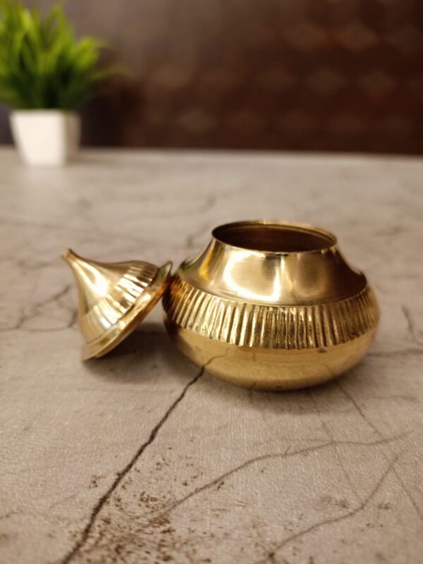 Buy Brass Kumkum Chimil 2″ Antique Showroom Trichy - Image 3