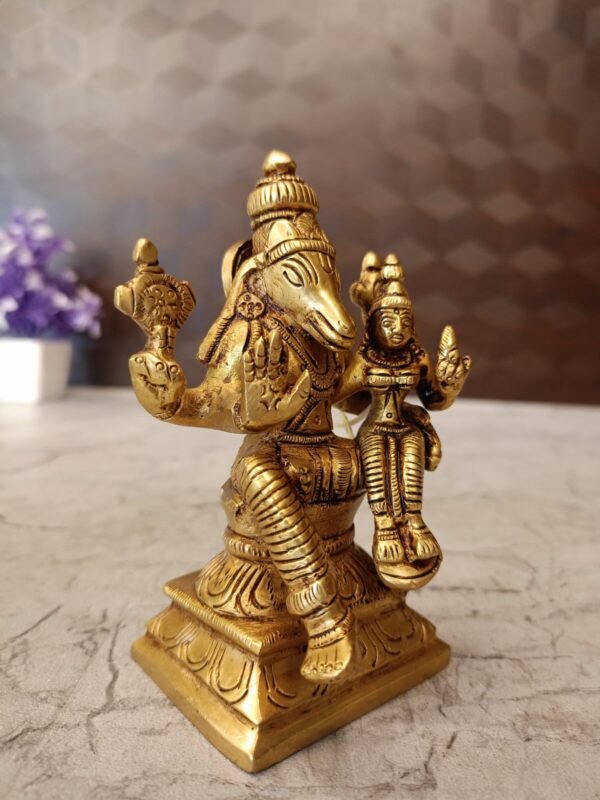Buy Brass Lakshmi Hayagriva Idol 4.5″ Antique Showroom Trichy - Image 3