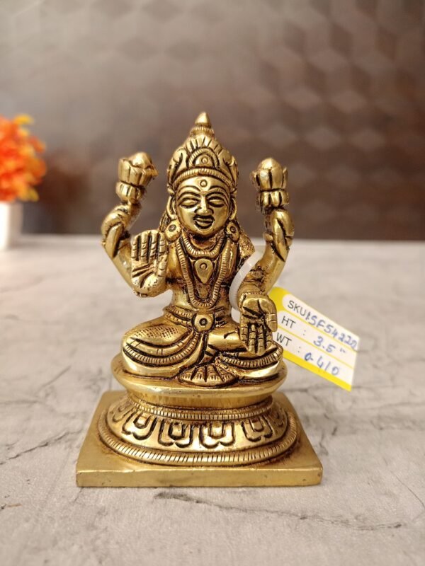 Buy Brass Lakshmi Idol Small-3.5″ Antique Showroom Trichy - Image 3