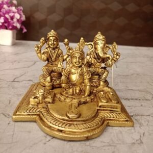 Buy Brass Lakshmi, Kuberar, Gnaesha With Tortoise Idol 3.5″ Antique Showroom Trichy