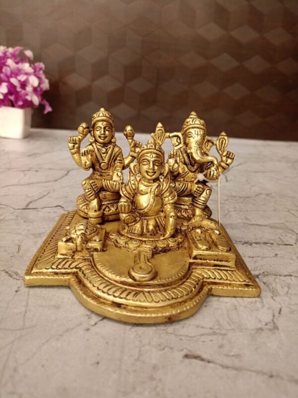 Buy Brass Lakshmi, Kuberar, Gnaesha With Tortoise Idol 3.5″ Antique Showroom Trichy