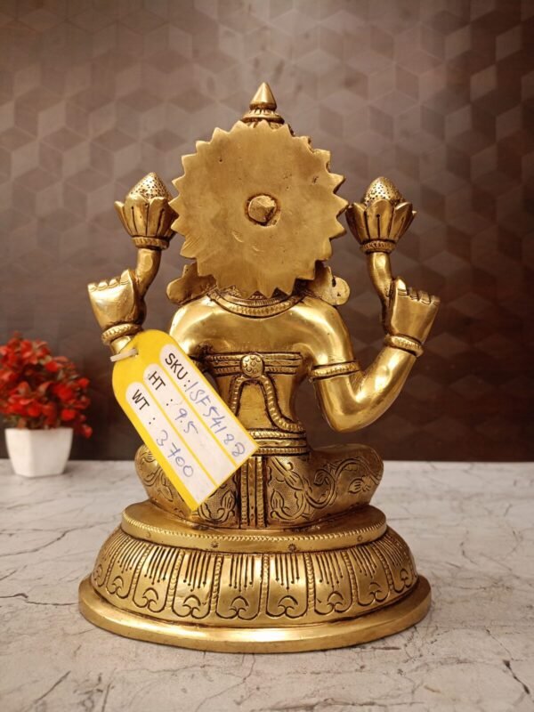 Buy Brass Lakshmi Statue For Pooja / Attracting Wealth and Financial Prosperity 9.5″ Antique Showroom Trichy - Image 2