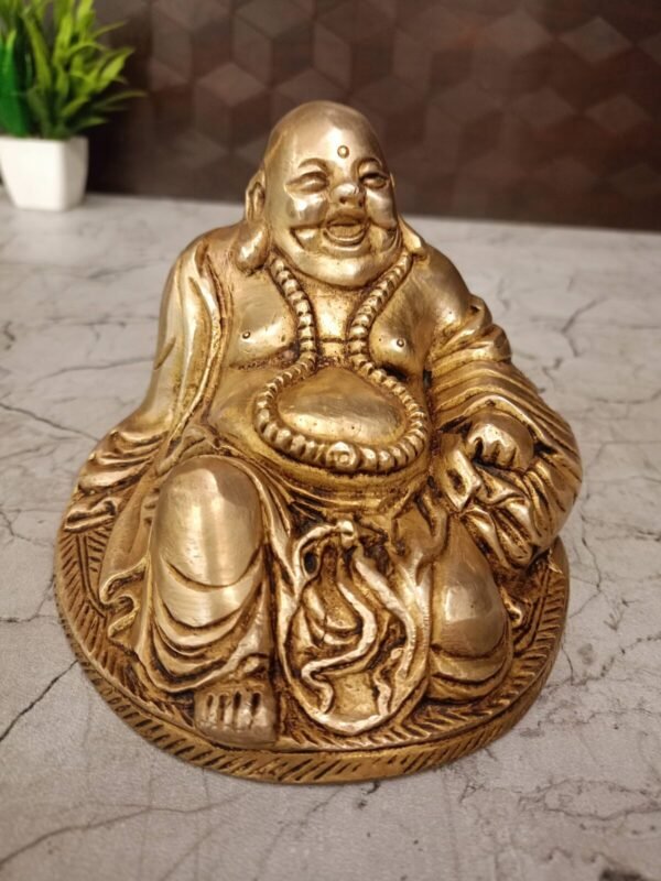 Buy Brass Laughing Buddha Statue- 4.5″ Antique Showroom Trichy