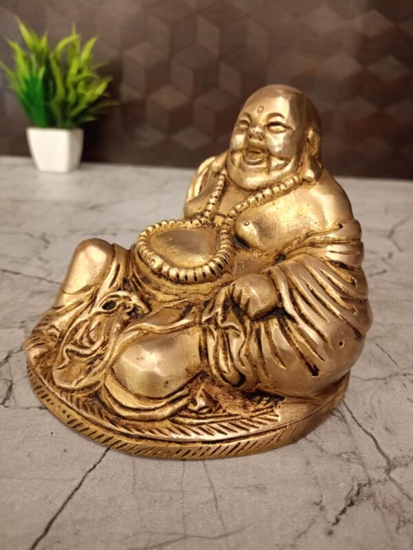 Buy Brass Laughing Buddha Statue- 4.5″ Antique Showroom Trichy - Image 2
