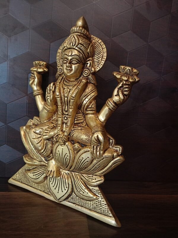 Buy Brass Mahalakshmi Wall Mount 10.5″ Antique Showroom Trichy - Image 2
