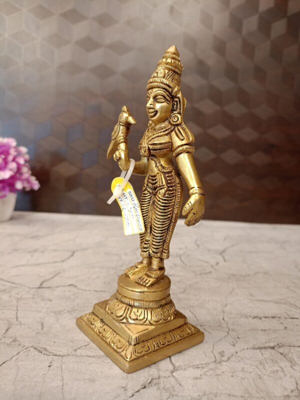 Buy Brass Meenakshi Amman idol 7″ Antique Showroom Trichy - Image 2