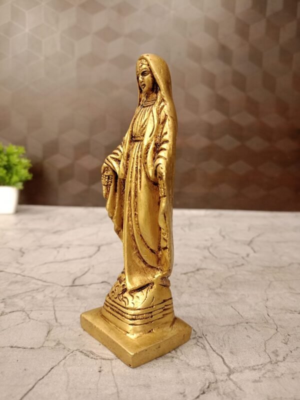 Buy Brass Mother Marry Statue , Handmade And Antique Finish 6″ Antique Showroom Trichy - Image 4