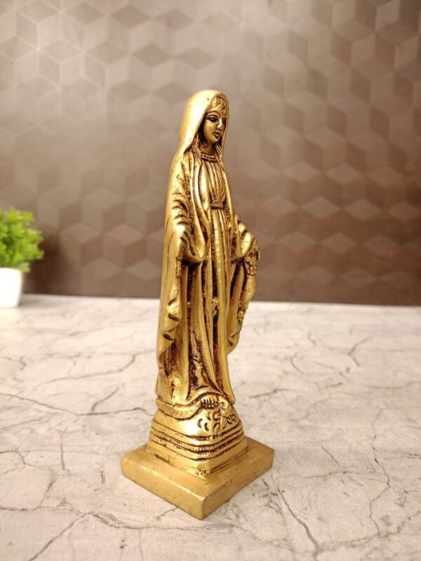 Buy Brass Mother Marry Statue , Handmade And Antique Finish 6″ Antique Showroom Trichy - Image 5