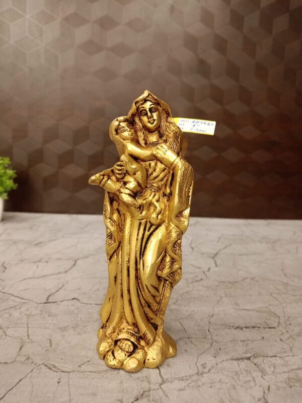 Buy Brass Mother Mary Holding Baby Jesus Statue 7″ Antique Showroom Trichy