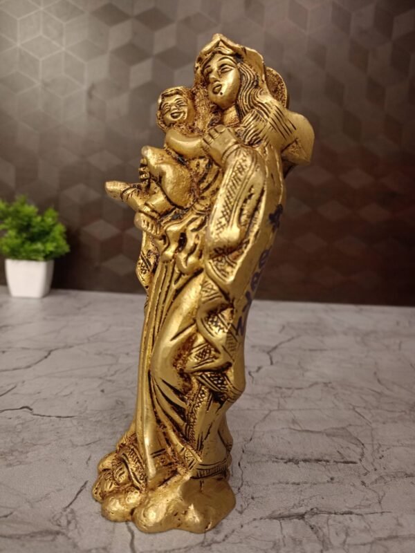 Buy Brass Mother Mary Holding Baby Jesus Statue 7″ Antique Showroom Trichy - Image 2