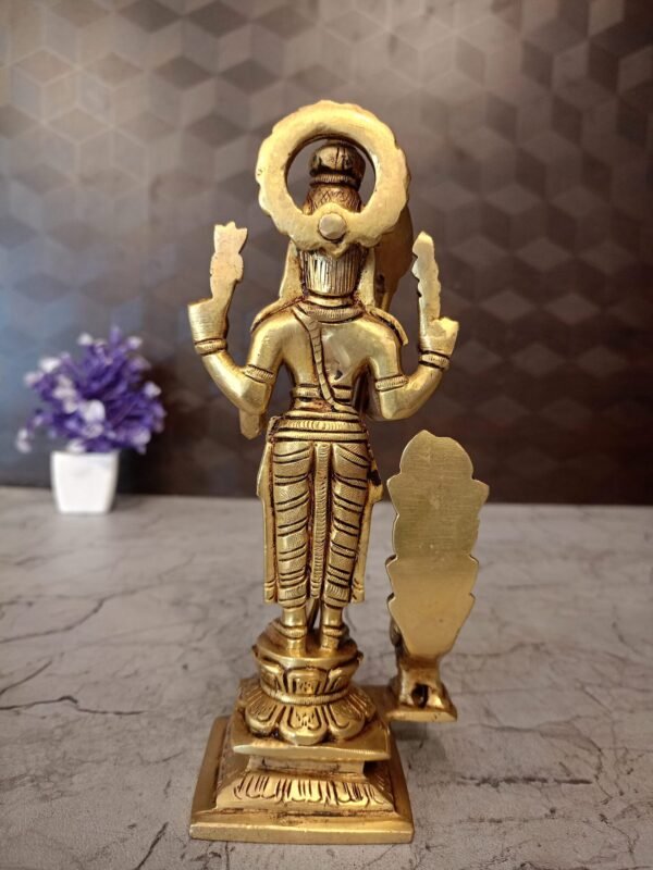 Buy Brass Murugan Idol with peacock- 8″ Superfine Brass Handicraft & Antique Statue Showroom Trichy - Image 4
