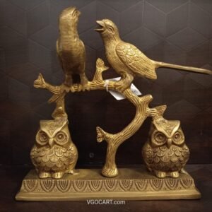 Buy Brass Owls & Birds on Tree Home Decor Showpiece 8.5″ Antique Showroom Trichy