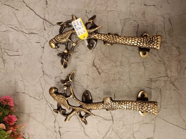 Buy Brass Parrot Door Handle Pair / Lacker Coting 8″ Antique Showroom Trichy - Image 2