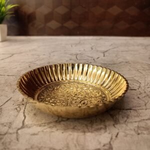 Buy Brass Pooja Plate 1″ Antique Showroom Trichy