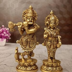Buy Brass Radha Krishna Pair Idol For Wedding Gifts 7″ Antique Showroom Trichy