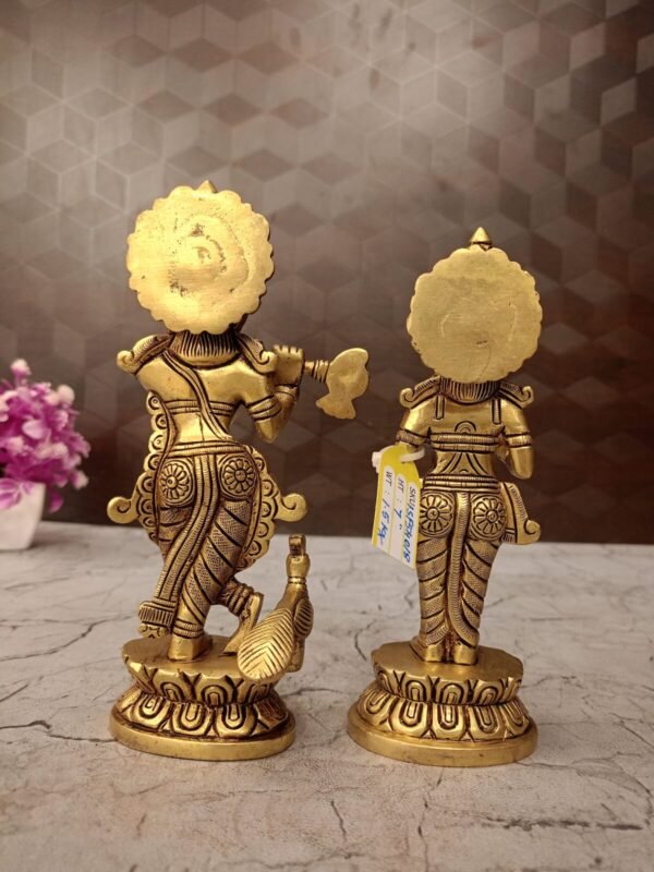 Buy Brass Radha Krishna Pair Idol For Wedding Gifts 7″ Antique Showroom Trichy - Image 3