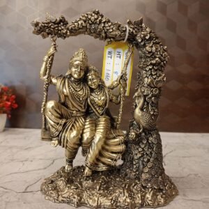 Buy Brass Radha Krishna Sitting On Jula / Best For Wedding Gifts 8″ Antique Showroom Trichy