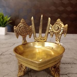 Buy Brass Sangu Chakra Namam Diya For Pooja 4.5″ Antique Showroom Trichy