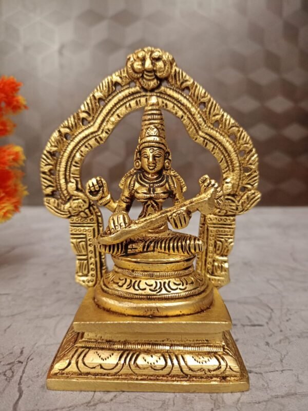 Buy Brass Saraswathi Statue 5.5″ Antique Showroom Trichy