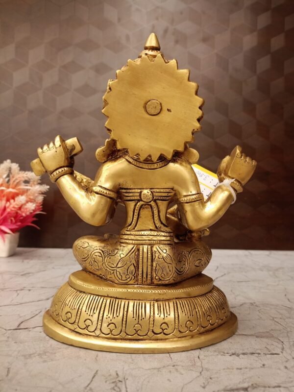 Buy Brass Saraswathi Statue For Pooja / Pure Brass And Antique Finish 9.5″ Showroom Trichy - Image 3