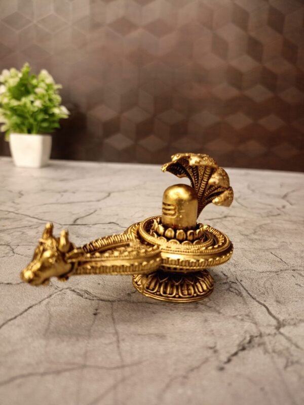 Buy Brass Shiva Lingam With Snake 2.5″ Antique Showroom Trichy - Image 2