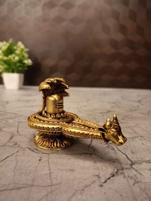 Buy Brass Shiva Lingam With Snake 2.5″ Antique Showroom Trichy
