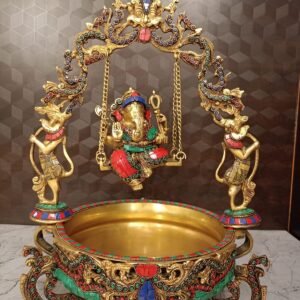 Buy Brass Stone Finish Uruli Swing Ganesha 21″ Handcraft & Antique Showroom Trichy