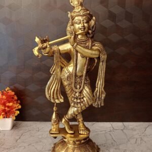 Buy Brass Superfine Krishna Statue For Home Decor & Gifts 19″ Antique Showroom Trichy