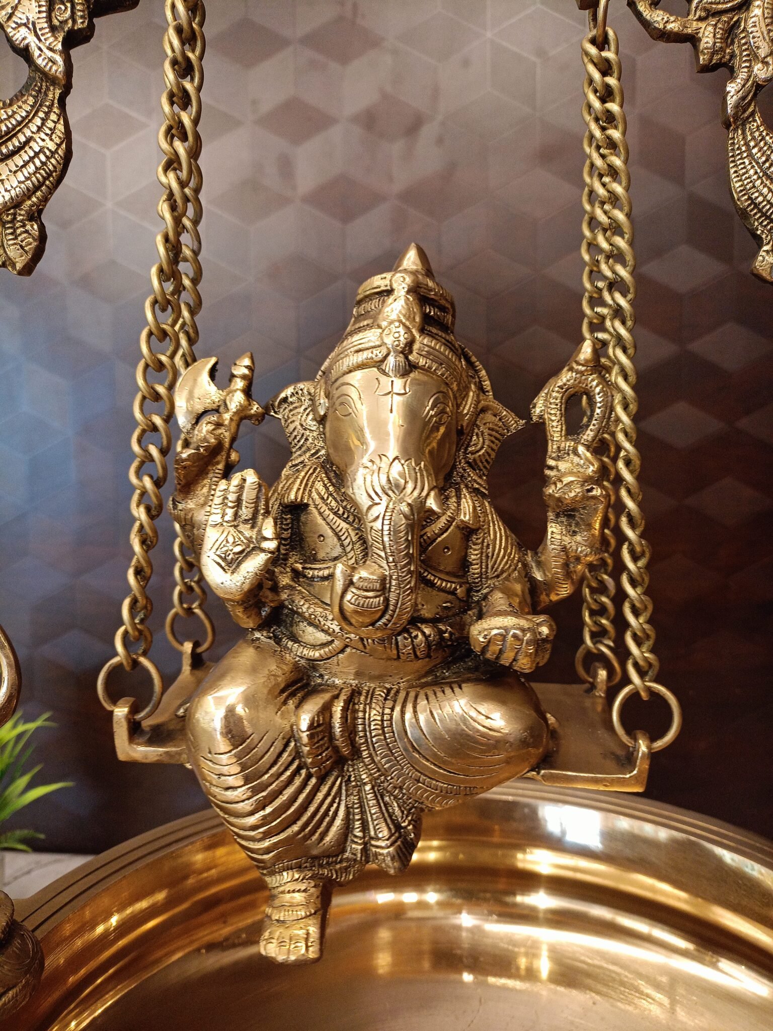 Buy Brass Swing Ganesha Uruli- 21″ Antique Showroom Trichy - Image 2