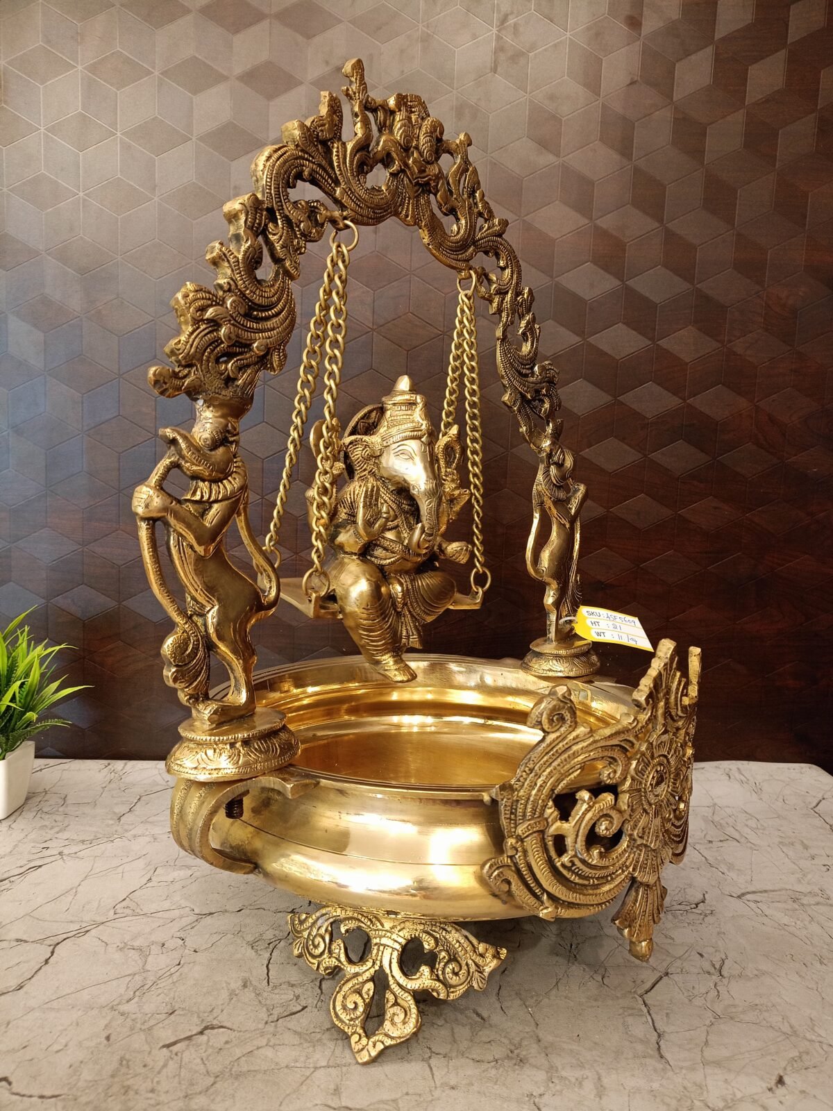 Buy Brass Swing Ganesha Uruli- 21″ Antique Showroom Trichy - Image 6