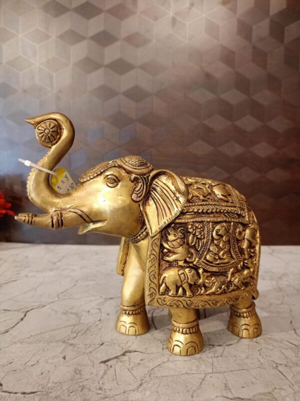 Buy Brass Well Designed Elephant- 7.5″ Antique Showroom Trichy - Image 5
