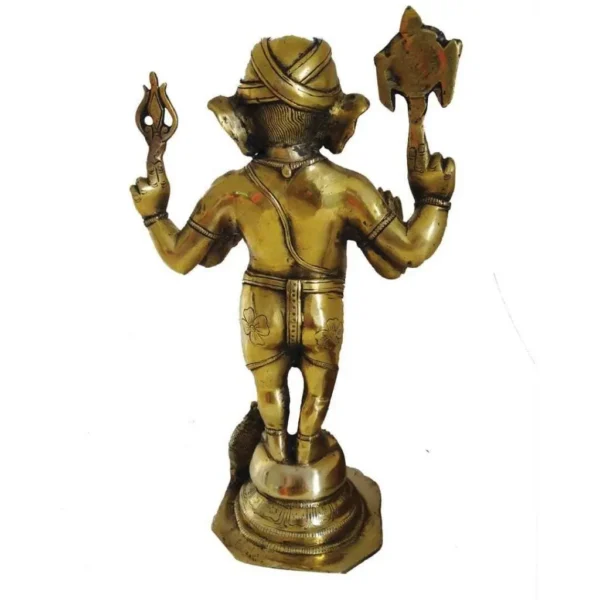 Buy Lord Ganesha Brass Statue With Mouse 15" Antique Showroom Trichy - Image 2