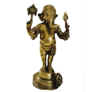 Buy Lord Ganesha Brass Statue With Mouse 15" Antique Showroom Trichy