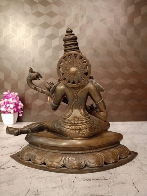 Panchaloha Saraswati Idol For Pooja 10.2″ Antique Showroom Trichy - Image 2