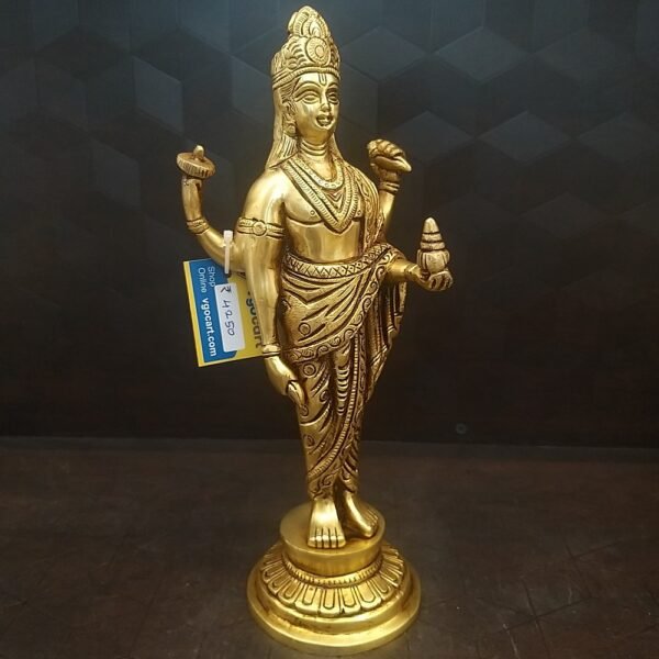 Brass Lord Dhanvantri Big Statue- 12″ Antique Showroom Trichy - Image 2