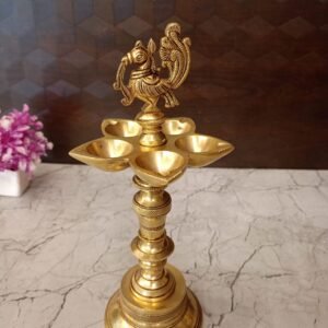 Buy Brass Annam Five Face Kuthu Vilakku For Pooja 11″ Antique Showroom Trichy