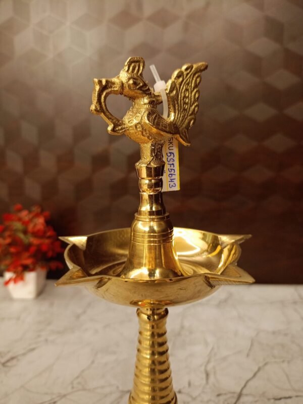 Buy Brass Annam Five Face Kuthu Vilakku 12″ Antique Showroom Trichy - Image 2