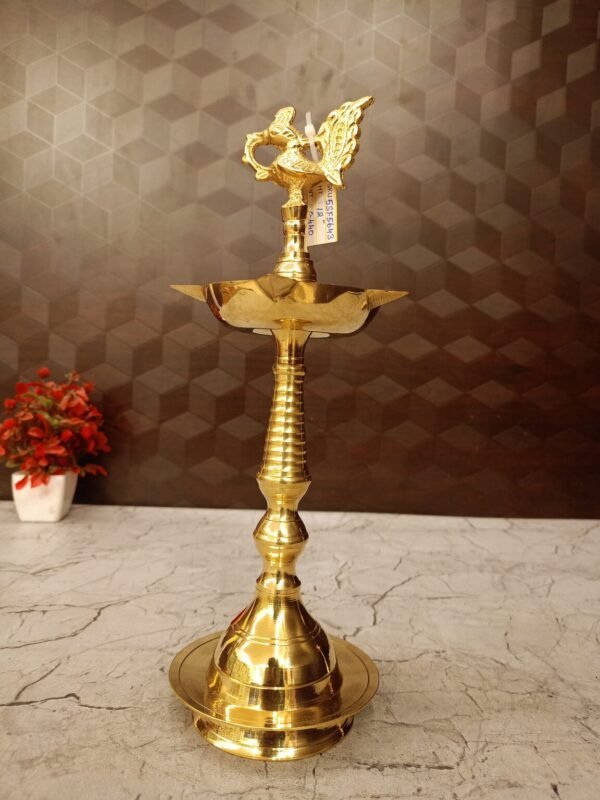 Buy Brass Annam Five Face Kuthu Vilakku 12″ Antique Showroom Trichy - Image 3