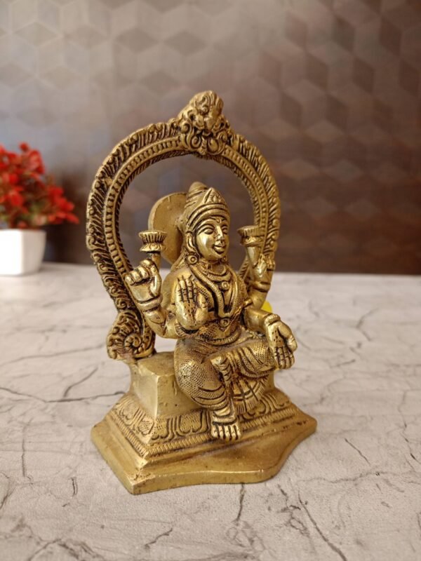 Buy Brass Arch Lakshmi Statue 5″ Antique Showroom Trichy - Image 3
