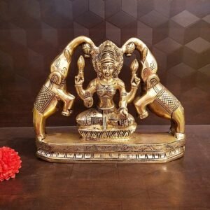 Buy Brass Big Gajalakshmi Idol- 7.5″ Antique Showroom Trichy