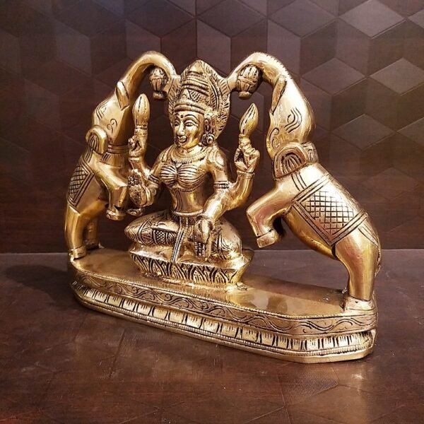Buy Brass Big Gajalakshmi Idol- 7.5″ Antique Showroom Trichy - Image 3