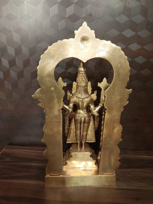 Buy Brass Big Perumal With Arch Statue- 22″ Antique Showroom Trichy - Image 2
